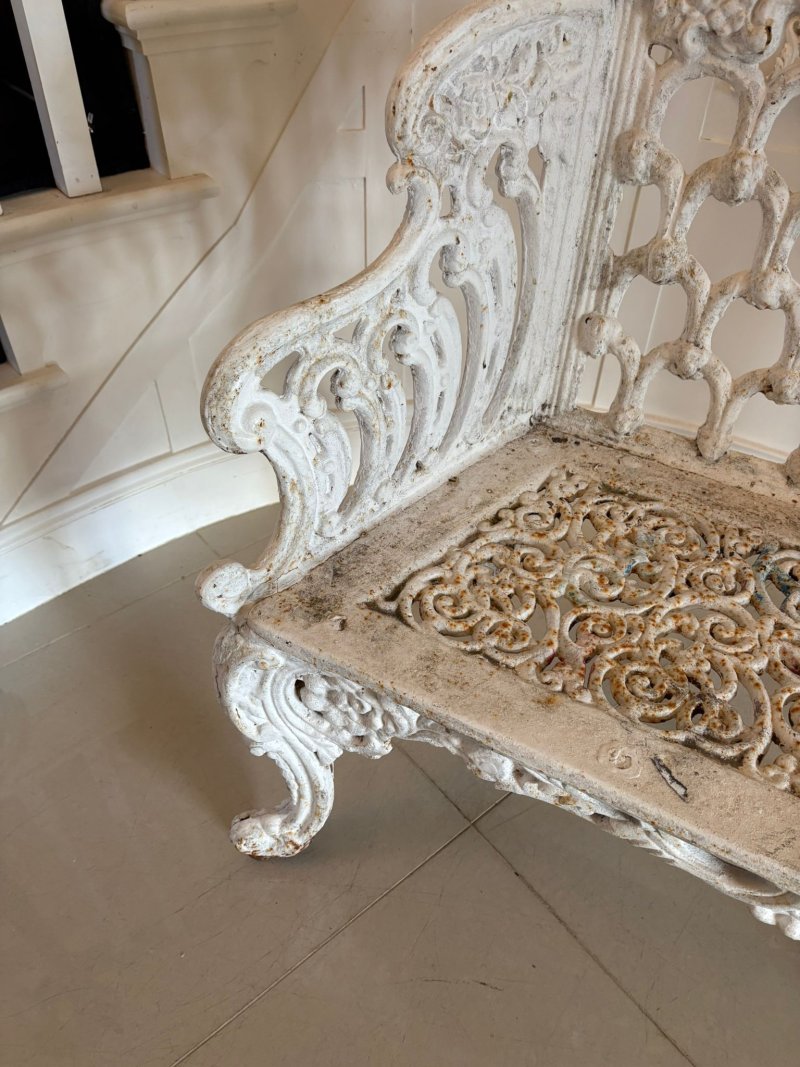 Superb Quality Antique Early Victorian Ornate Cast Iron Garden Seat - Image 9